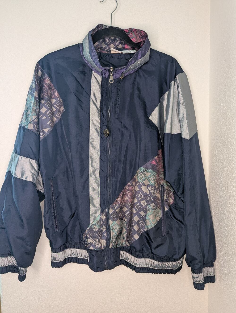 VTG Energy Zone Unisex Windbreaker XL Retro Funky Unique 60s Blue Active Travel